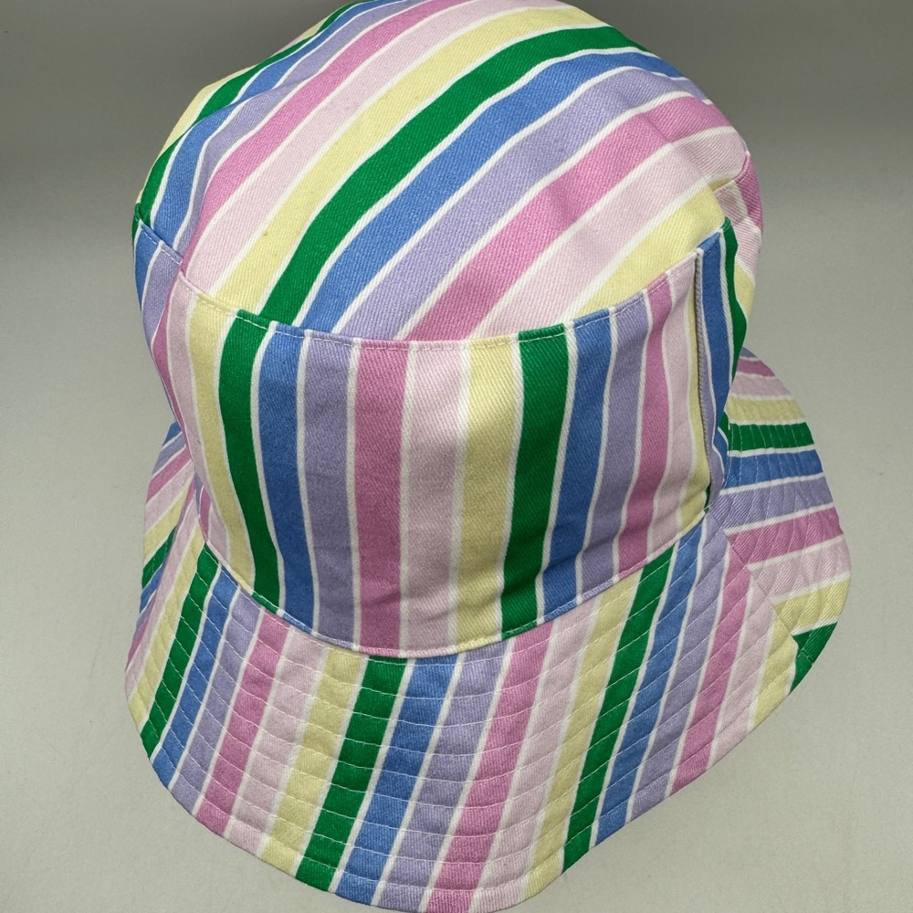 Gap Kids Striped Bucket Hat L / XL Pastel Colors Girl’s Reversible 871729 UPF50